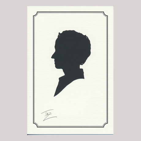 
        Front of silhouette, with boy looking left.